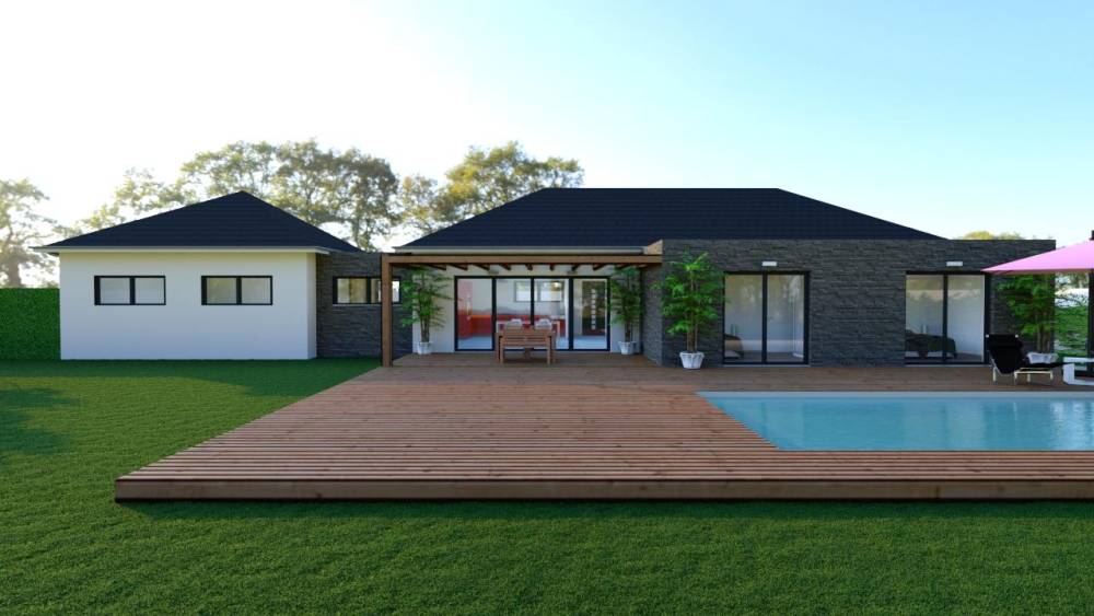 villa-5-tuiles-ardoisees-toit-plat-enduit-blanc-parement-pierres